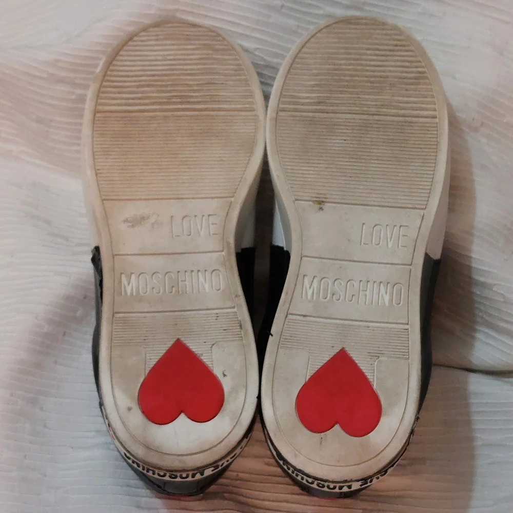 Love Moschino Black and White Sneakers Size 39